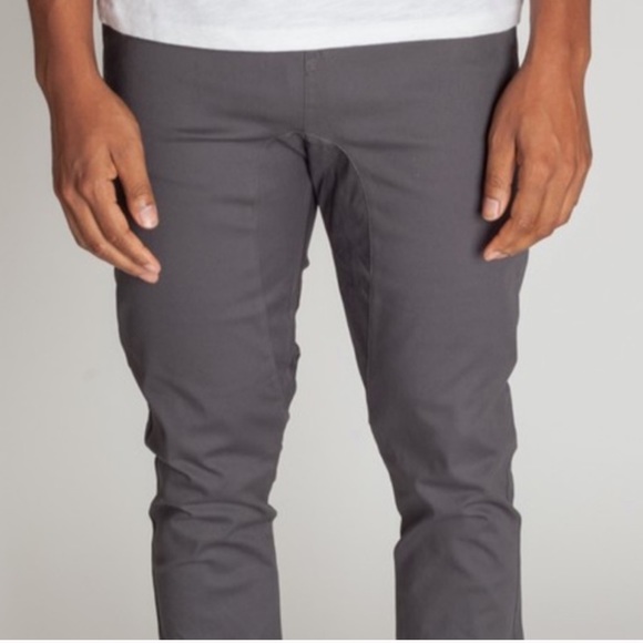 MEN’s Drop Crotch TWILL Joggers LIGHT GRAY - Picture 3 of 3